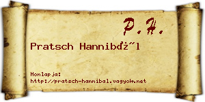 Pratsch Hannibál névjegykártya